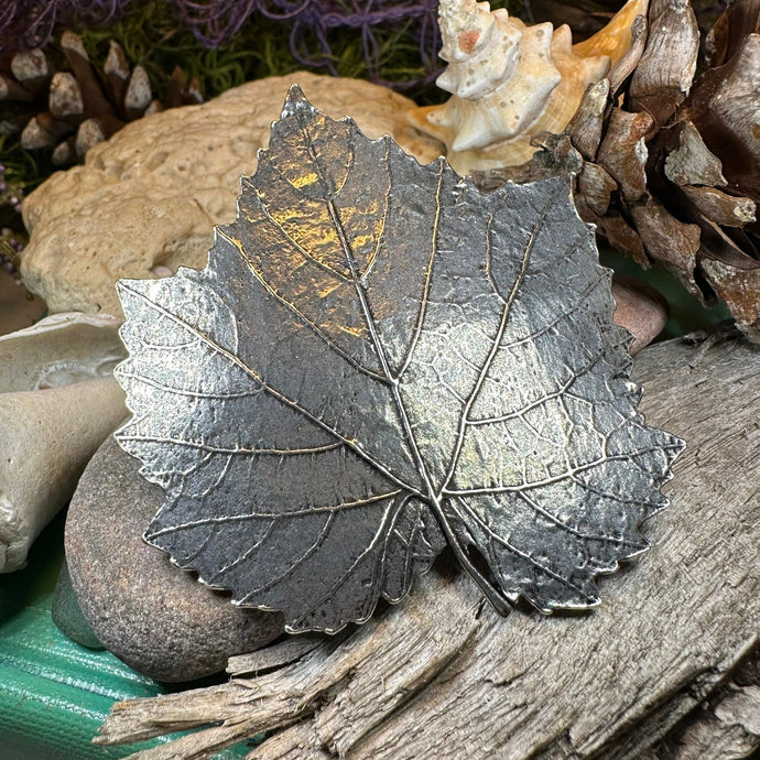 Grape Leaf Hair Clip, Celtic Barrette, Wine Jewelry, Pagan Jewelry, Friendship Gift, Wiccan Jewelry, Leaf Clip, Nature Barrette, Grape Leaf