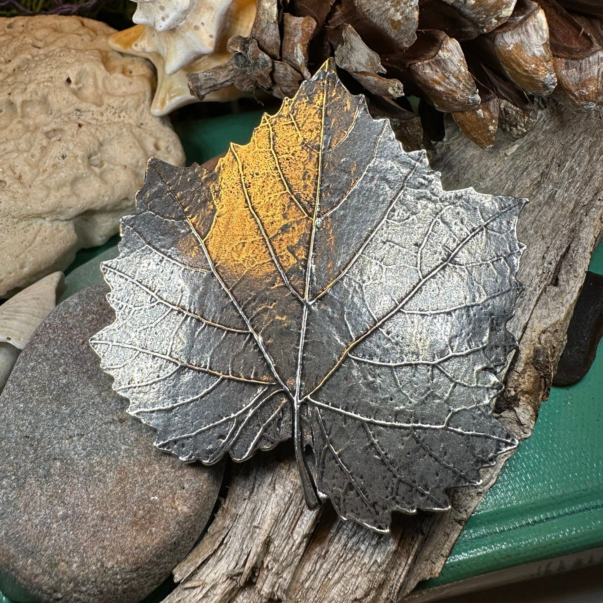 Grape Leaf Hair Clip, Celtic Barrette, Wine Jewelry, Pagan Jewelry, Friendship Gift, Wiccan Jewelry, Leaf Clip, Nature Barrette, Grape Leaf