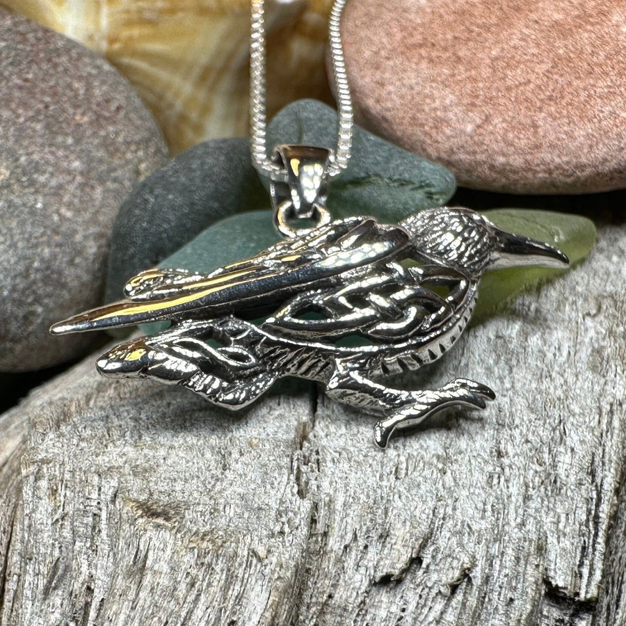 Raven Necklace, Wiccan Jewelry, Crow Pendant, Black Bird Pendant, Bird Jewelry, Pagan Jewelry, Nature Lover, Poe Jewelry, Gothic Jewelry