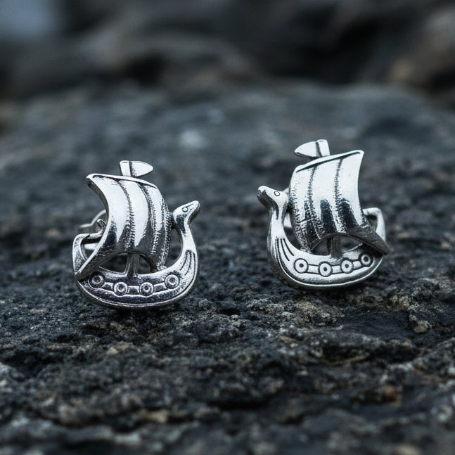 Viking Ship Earrings, Norse Jewelry, Nautical Post Earrings, Nordic Jewelry, Celtic Jewelry, Pirate Jewelry, Anniversary Gift, Pagan Jewelry