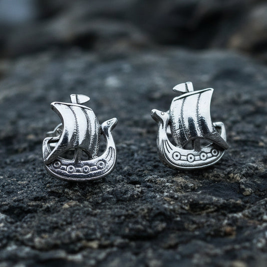 Viking Ship Earrings, Norse Jewelry, Nautical Post Earrings, Nordic Jewelry, Celtic Jewelry, Pirate Jewelry, Anniversary Gift, Pagan Jewelry