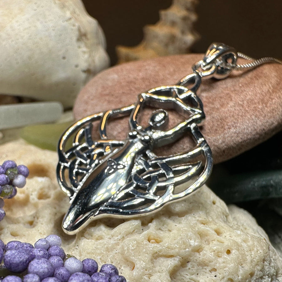 Danu Necklace, Trinity Knot Pendant, Celtic Jewelry, Goddess Pendant, Irish Jewelry, Wiccan Jewelry, Pagan Jewelry, Silver Celestial Jewelry
