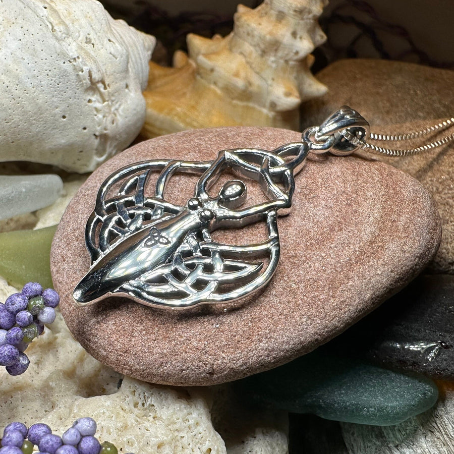 Danu Necklace, Trinity Knot Pendant, Celtic Jewelry, Goddess Pendant, Irish Jewelry, Wiccan Jewelry, Pagan Jewelry, Silver Celestial Jewelry