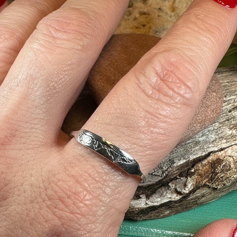Minimalist Mountain Ring, Scottish Highlands Ring, Celtic Jewelry, Scotland Jewelry, HIker Jewelry, Wiccan Jewelry, Anniversary Gift