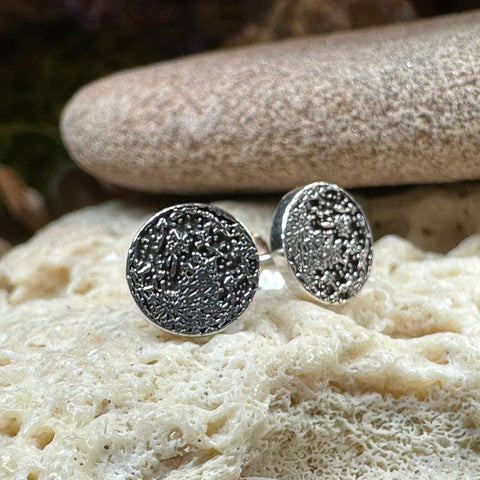 Load image into Gallery viewer, Moon Earrings, Realistic Moon Stud Earrings, Celestial Jewelry, Nature Jewelry, Full Moon Post Earrings, Silver Earrings, Astrology Lover
