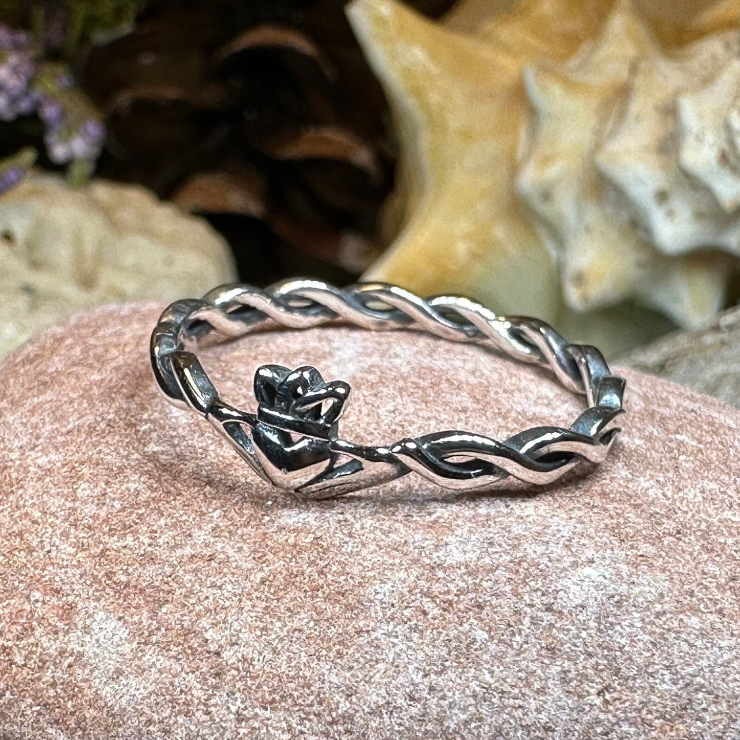 Claddagh Ring, Dainty Celtic Ring, Tiny Irish Ring, Celtic Knot Jewelry, Sterling Silver, Girlfriend Gift, Anniversary Gift, Minimalist Ring