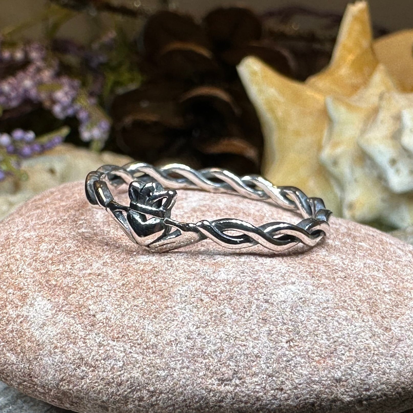 Claddagh Ring, Dainty Celtic Ring, Tiny Irish Ring, Celtic Knot Jewelry, Sterling Silver, Girlfriend Gift, Anniversary Gift, Minimalist Ring