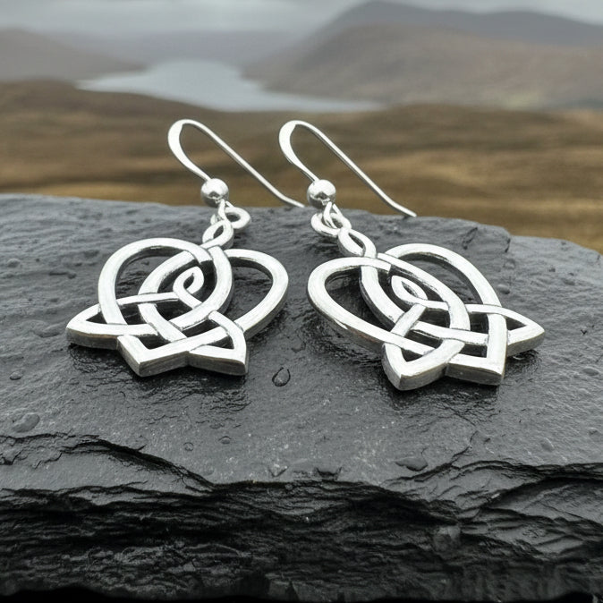 Mother's Knot Earrings, Celtic Knot Earrings, Ireland Jewelry, Dangle Earrings, New Mom Gift, Trinity Knot, Irish Gift, Mother Daughter Gift
