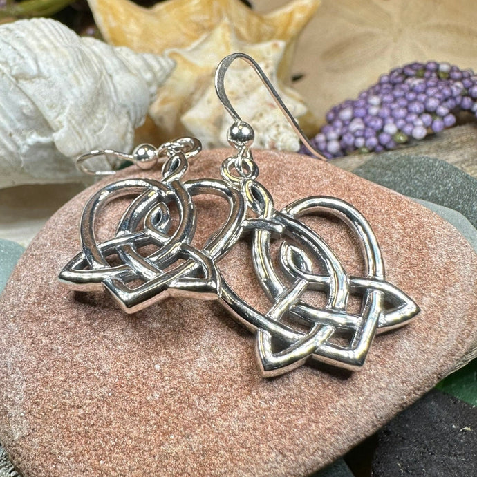 Mother's Knot Earrings, Celtic Knot Earrings, Ireland Jewelry, Dangle Earrings, New Mom Gift, Trinity Knot, Irish Gift, Mother Daughter Gift