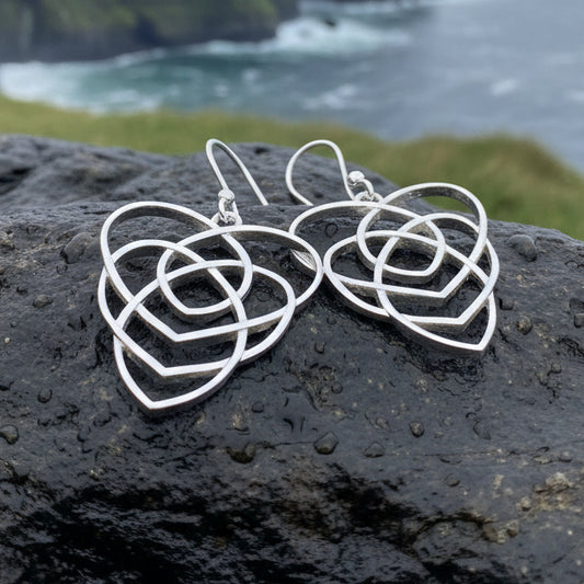 Mother's Knot Earrings, Celtic Knot Earrings, Ireland Jewelry, Dangle Earrings, New Mom Gift, Trinity Knot, Irish Gift, Mother Daughter Gift