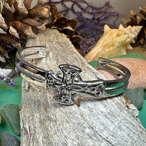 Celtic Cross Bracelet, Celtic Jewelry, Irish Jewelry, Scottish Jewelry, Cuff Bracelet, Anniversary Gift, Norse Jewelry, Ireland Gift