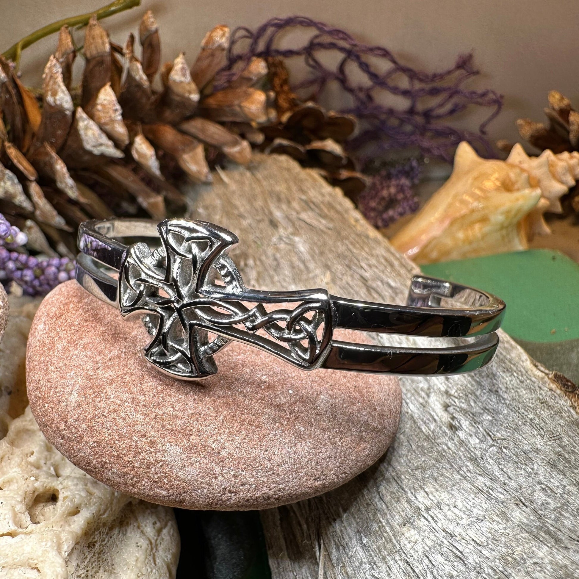 Celtic Cross Cuff Bracelet — view 7