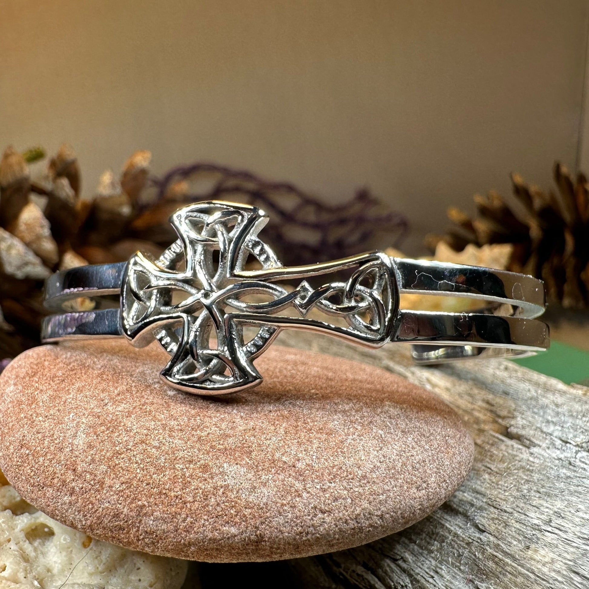 Celtic Cross Cuff Bracelet — view 8