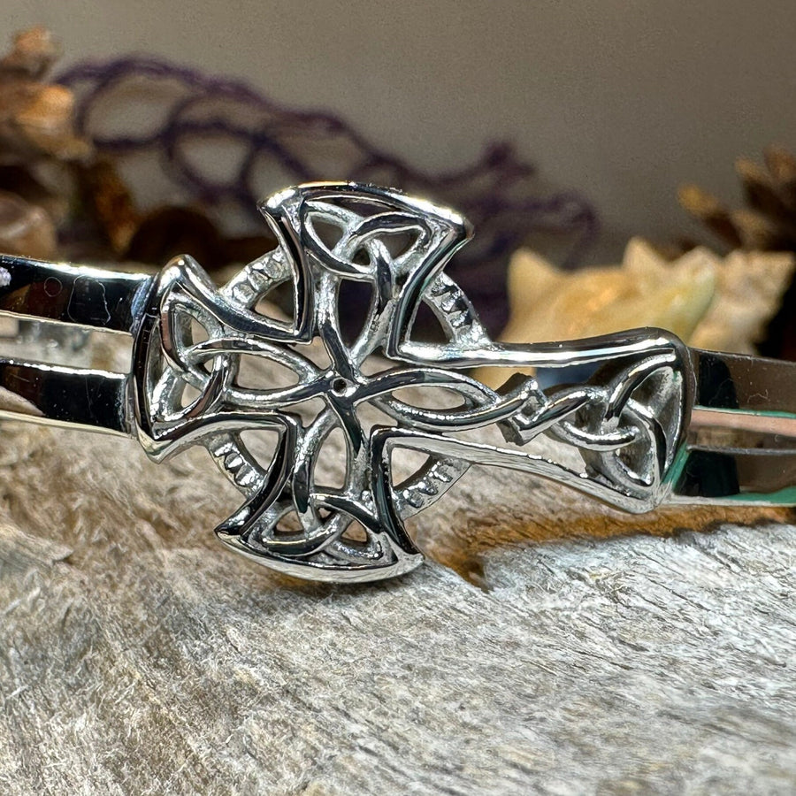 Celtic Cross Bracelet, Celtic Jewelry, Irish Jewelry, Scottish Jewelry, Cuff Bracelet, Anniversary Gift, Norse Jewelry, Ireland Gift