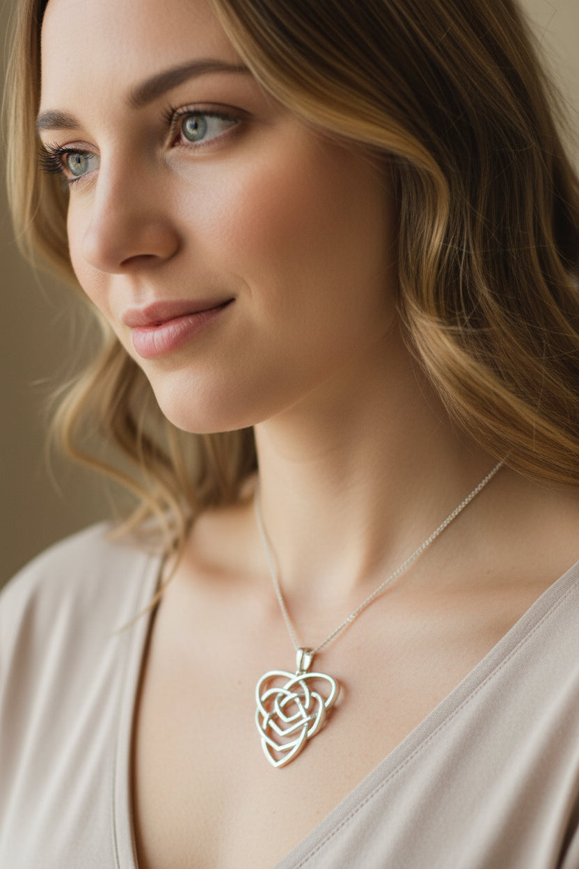 Mother's Knot Necklace, Celtic Knot Pendant, Ireland Jewelry, Mother Child, New Mom Gift, Trinity Knot, Irish Gift, Mother Daughter Gift