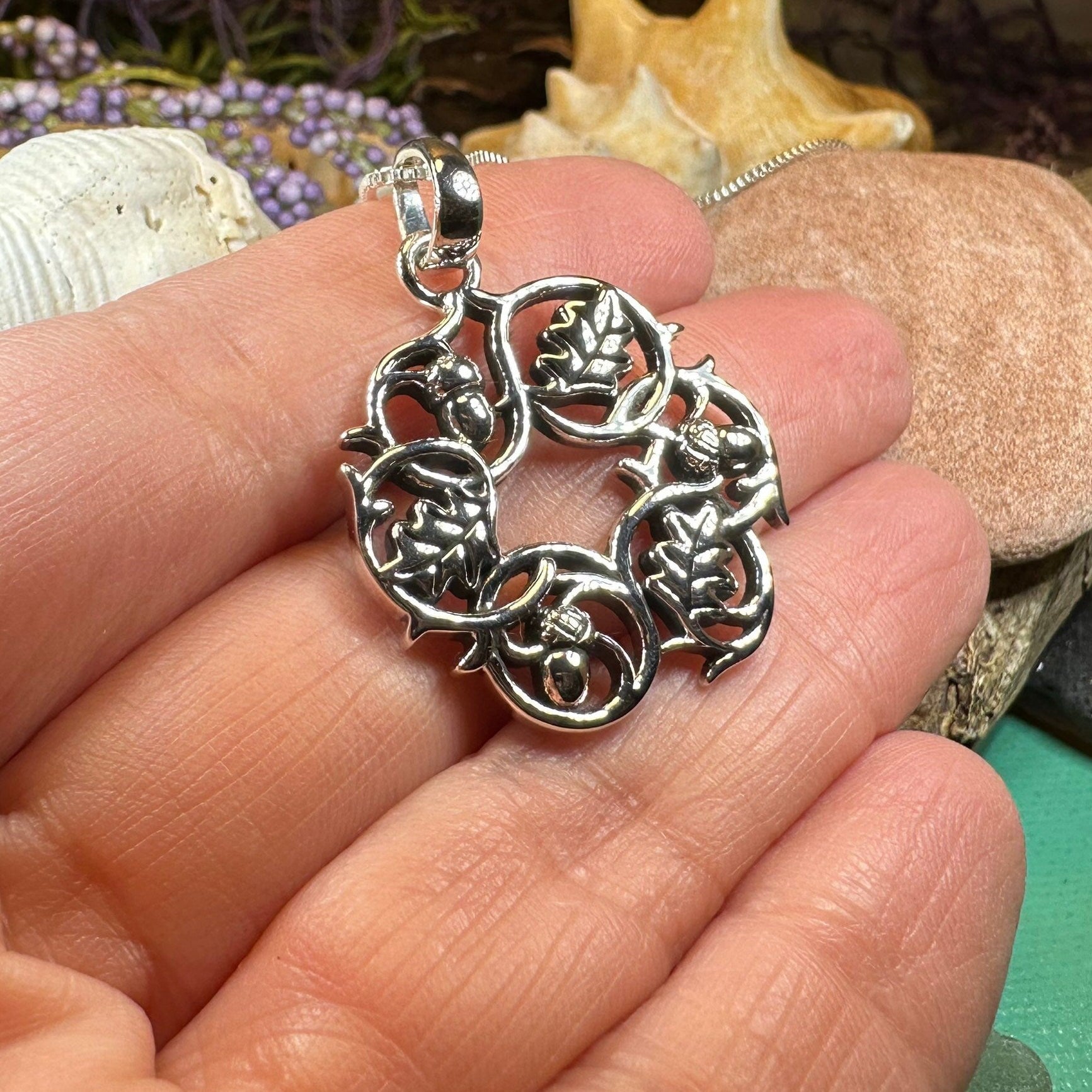 Oak Leaf Necklace, Celtic Jewelry, Acorn Jewelry, Ireland Gift, Irish Jewelry, Scotland Jewelry, Leaf Jewelry, Forest Gift, Graduation Gift
