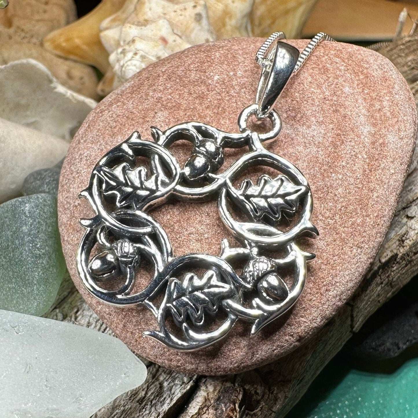 Oak Leaf Necklace, Celtic Jewelry, Acorn Jewelry, Ireland Gift, Irish Jewelry, Scotland Jewelry, Leaf Jewelry, Forest Gift, Graduation Gift