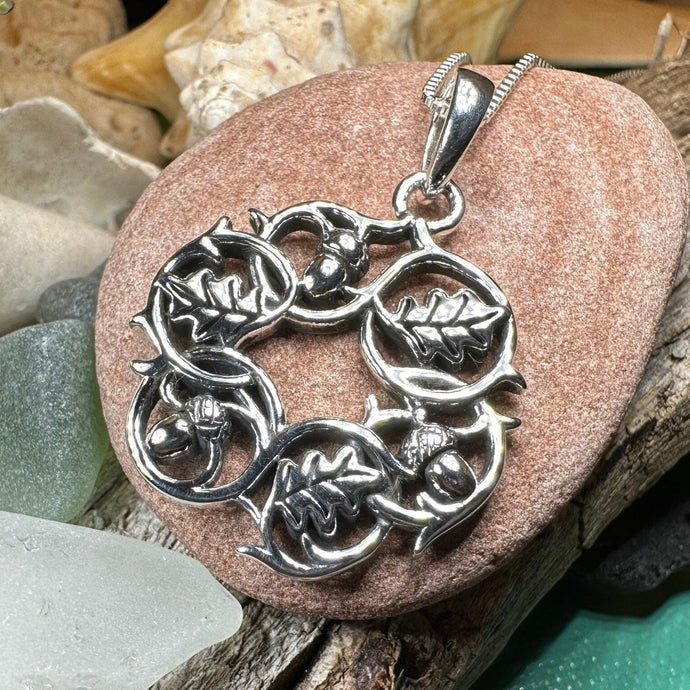 Oak Leaf Necklace, Celtic Jewelry, Acorn Jewelry, Ireland Gift, Irish Jewelry, Scotland Jewelry, Leaf Jewelry, Forest Gift, Graduation Gift