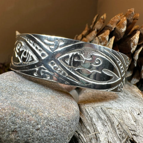Load image into Gallery viewer, Celtic Knot Bracelet, Celtic Jewelry, Cuff Bracelet, Scotland Jewelry, Ireland Jewelry, Wife Gift, Scottish Gift, Celtic Birds Jewelry
