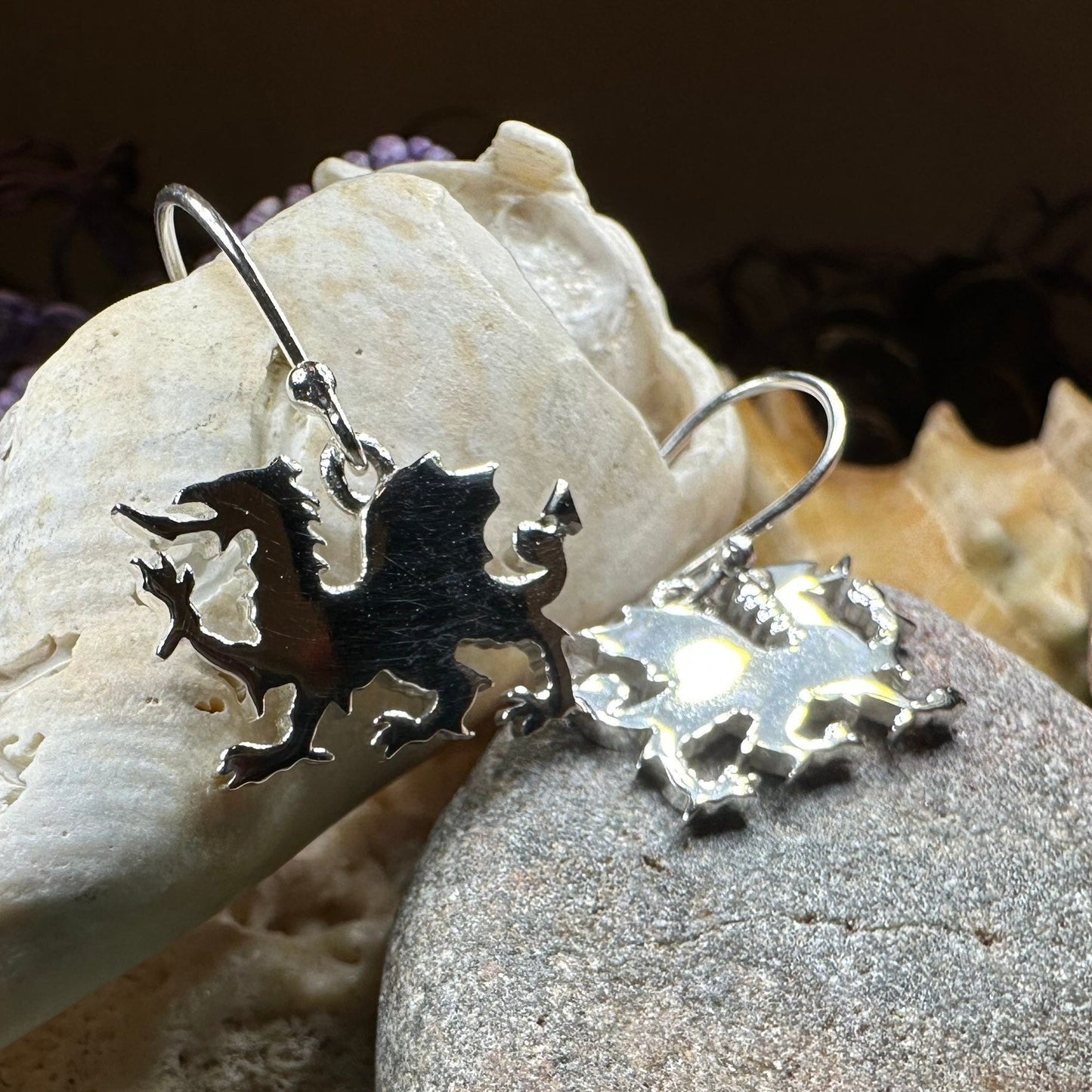 Welsh Dragon Earrings, Celtic Jewelry, Wales Jewelry, Dragon Jewelry, Mom Gift, Wife Gift, Anniversary Gift, Dragon Earrings, Wales Gift