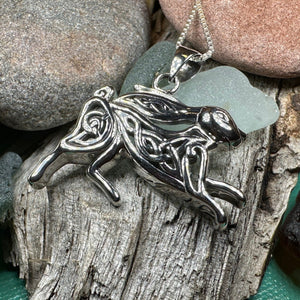 Celtic Rabbit Necklace, Nature Jewelry, Hare Jewelry, Hare Pendant, Animal Jewelry, New Beginnings, Inspirational Gift, Wife Gift, Mom Gift