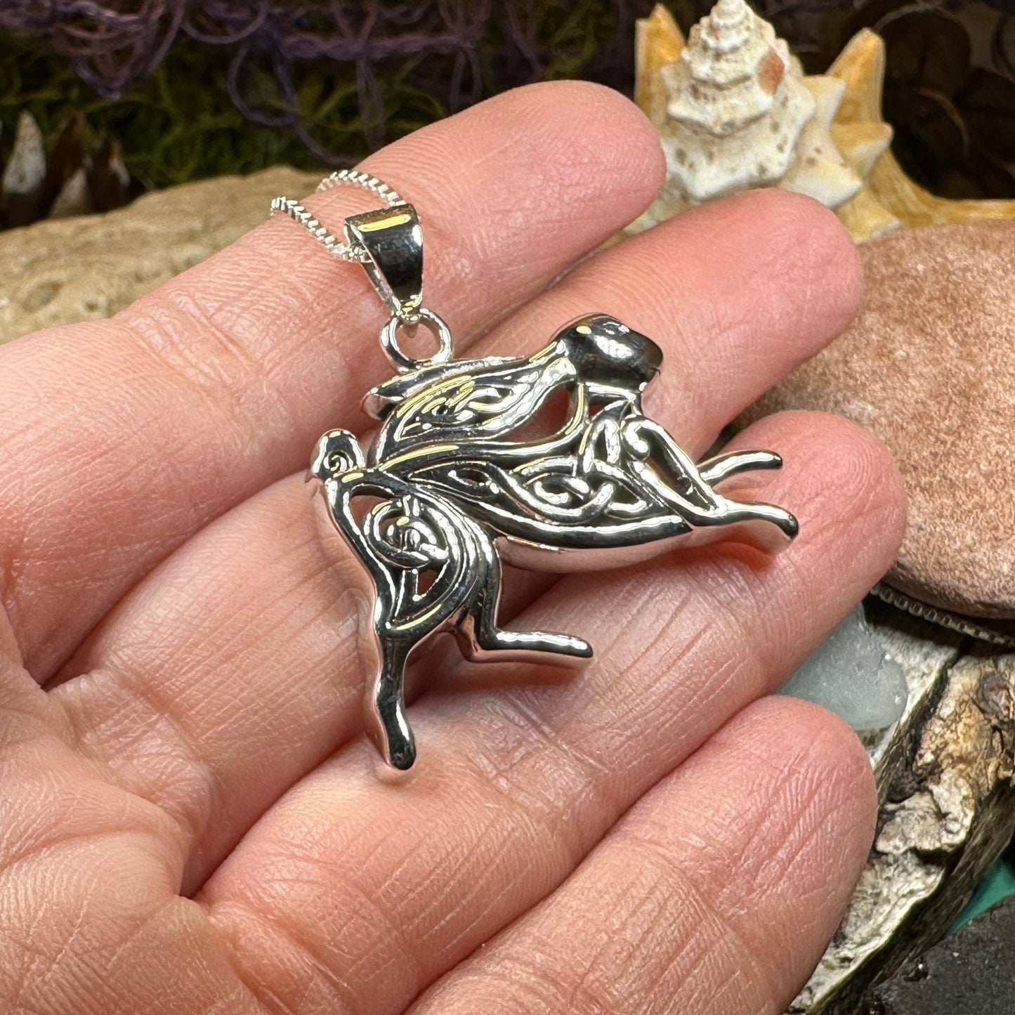 Celtic Rabbit Necklace, Nature Jewelry, Hare Jewelry, Hare Pendant, Animal Jewelry, New Beginnings, Inspirational Gift, Wife Gift, Mom Gift