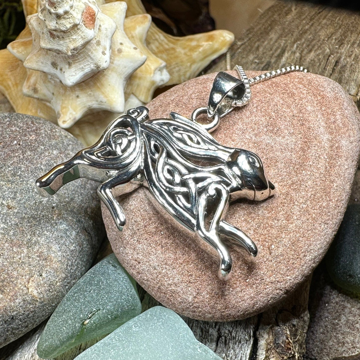 Celtic Rabbit Necklace, Nature Jewelry, Hare Jewelry, Hare Pendant, Animal Jewelry, New Beginnings, Inspirational Gift, Wife Gift, Mom Gift