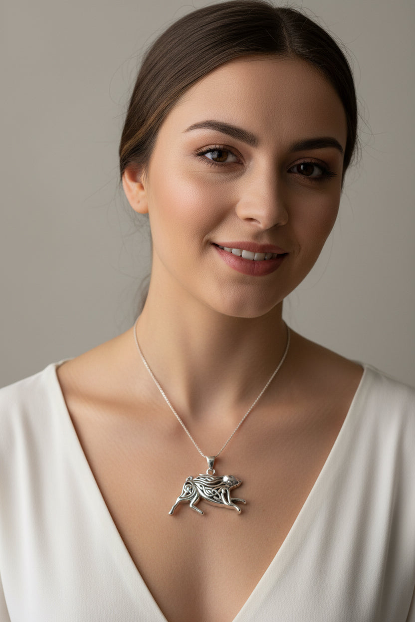 Celtic Rabbit Necklace, Nature Jewelry, Hare Jewelry, Hare Pendant, Animal Jewelry, New Beginnings, Inspirational Gift, Wife Gift, Mom Gift