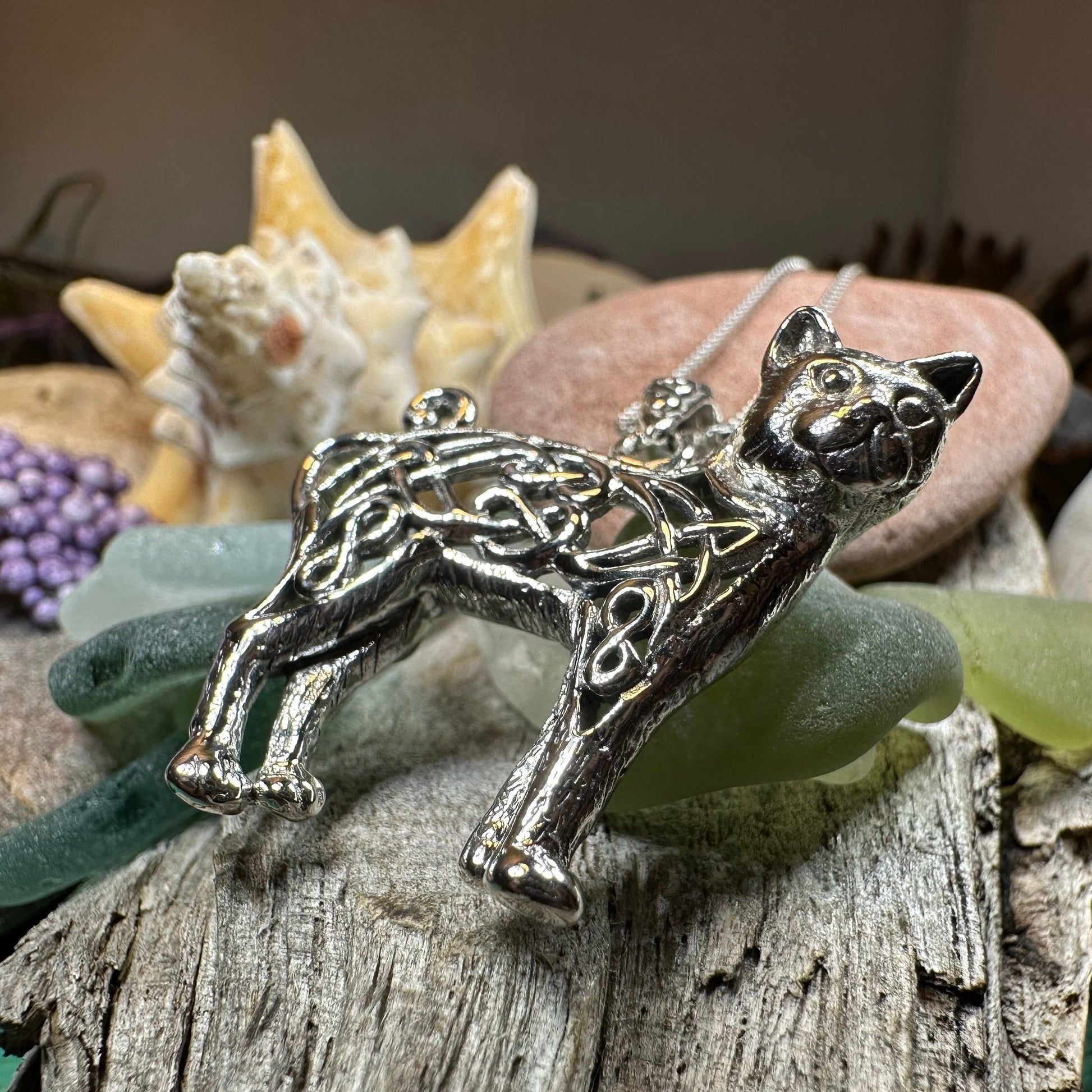 Shavella Celtic Cat Necklace — view 7