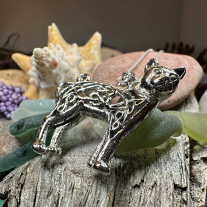 Cat Necklace, Celtic Jewelry, Irish Jewelry, Cat Lover Gift, Cat Mom Gift, Anniversary Gift, Animal Necklace, Nature Necklace