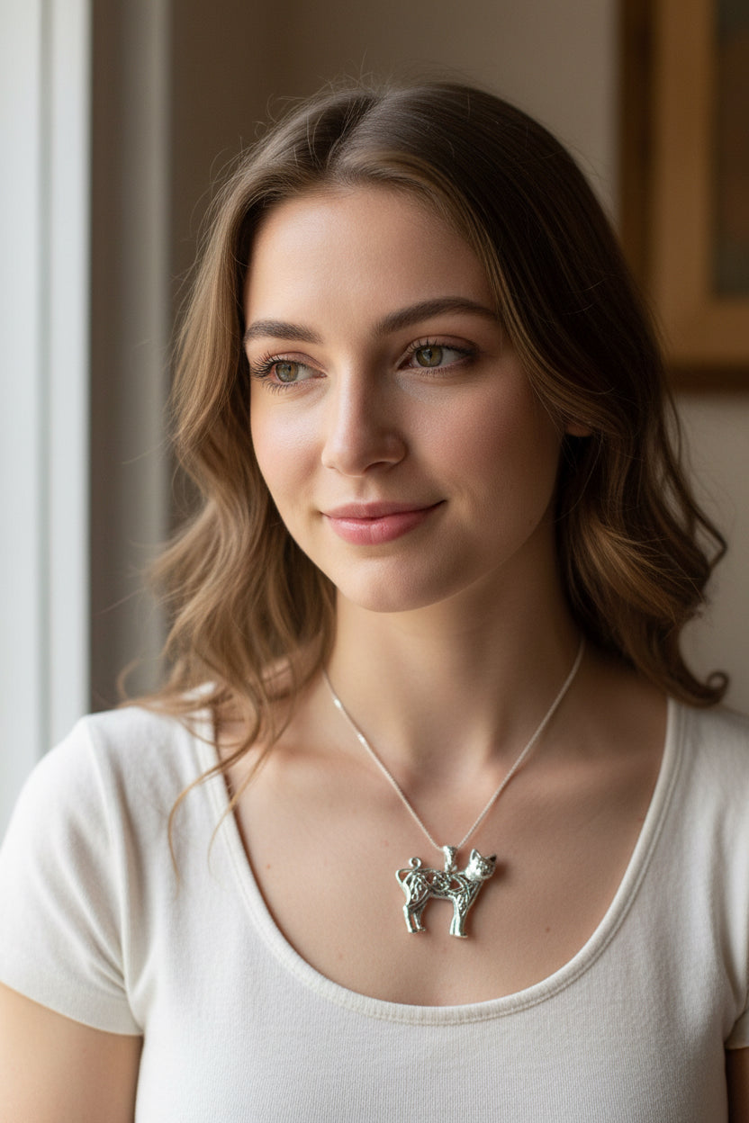 Shavella Celtic Cat Necklace — view 8