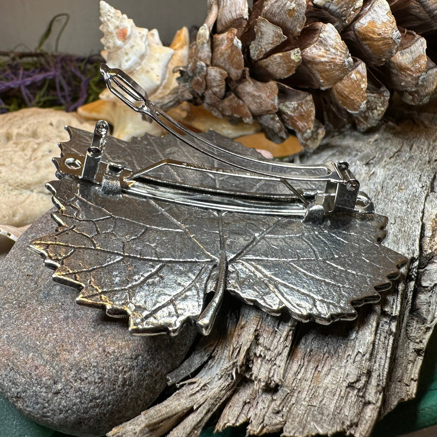 Grape Leaf Hair Clip, Celtic Barrette, Wine Jewelry, Pagan Jewelry, Friendship Gift, Wiccan Jewelry, Leaf Clip, Nature Barrette, Grape Leaf