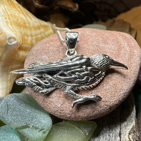 Load image into Gallery viewer, Raven Necklace, Wiccan Jewelry, Crow Pendant, Black Bird Pendant, Bird Jewelry, Pagan Jewelry, Nature Lover, Poe Jewelry, Gothic Jewelry
