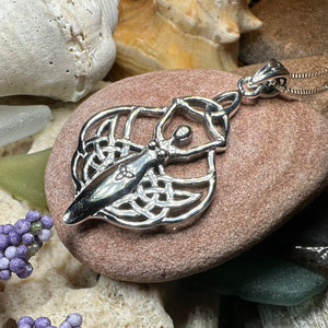 Danu Necklace, Trinity Knot Pendant, Celtic Jewelry, Goddess Pendant, Irish Jewelry, Wiccan Jewelry, Pagan Jewelry, Silver Celestial Jewelry