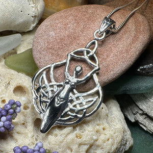 Danu Necklace, Trinity Knot Pendant, Celtic Jewelry, Goddess Pendant, Irish Jewelry, Wiccan Jewelry, Pagan Jewelry, Silver Celestial Jewelry