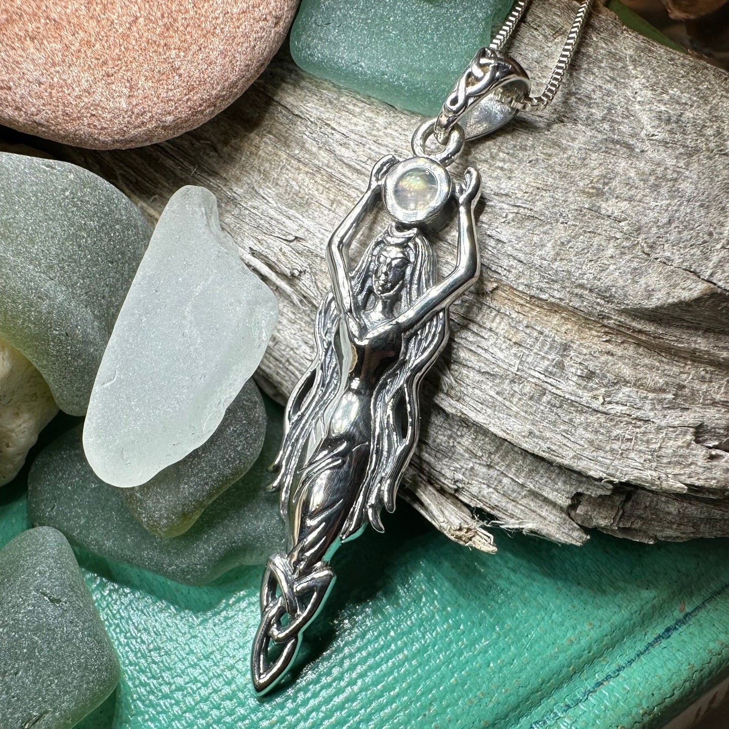 Goddess Necklace, Danu Pendant, Celtic Jewelry, Anniversary Gift, Celestial Jewelry, Amethyst Necklace, Irish Jewelry, Mom Gift, Wife Gift