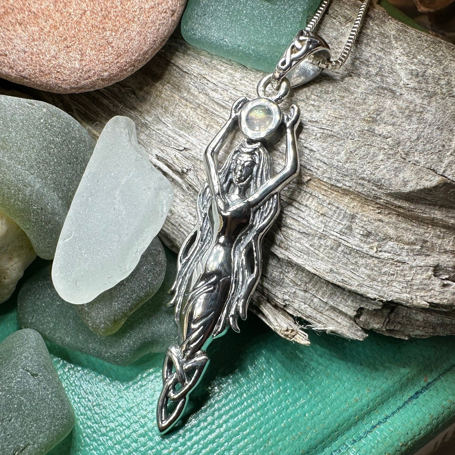 Goddess Necklace, Danu Pendant, Celtic Jewelry, Anniversary Gift, Celestial Jewelry, Amethyst Necklace, Irish Jewelry, Mom Gift, Wife Gift