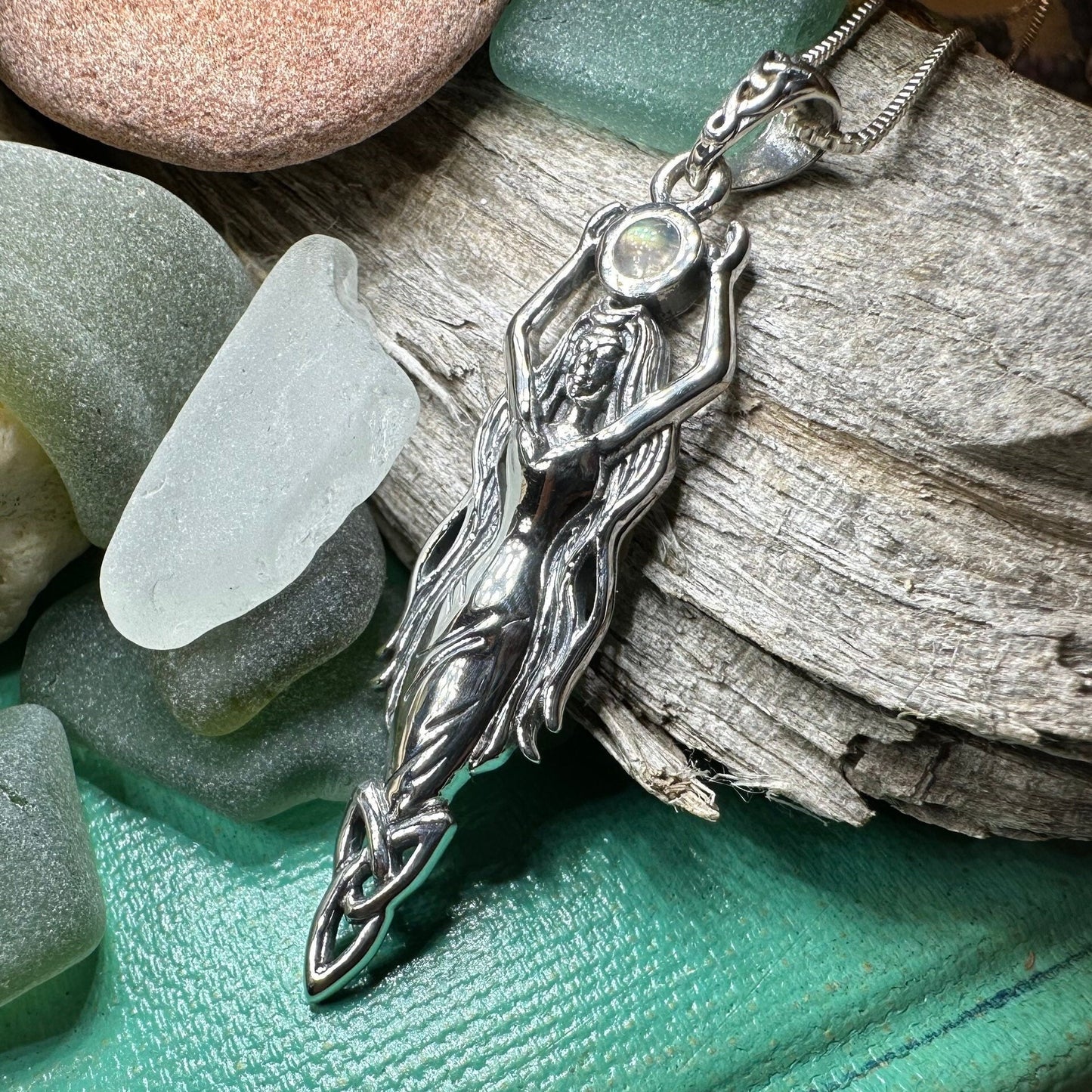 Goddess Necklace, Danu Pendant, Celtic Jewelry, Anniversary Gift, Celestial Jewelry, Amethyst Necklace, Irish Jewelry, Mom Gift, Wife Gift