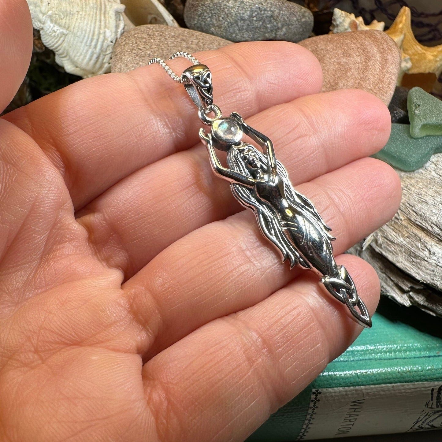 Goddess Necklace, Danu Pendant, Celtic Jewelry, Anniversary Gift, Celestial Jewelry, Amethyst Necklace, Irish Jewelry, Mom Gift, Wife Gift