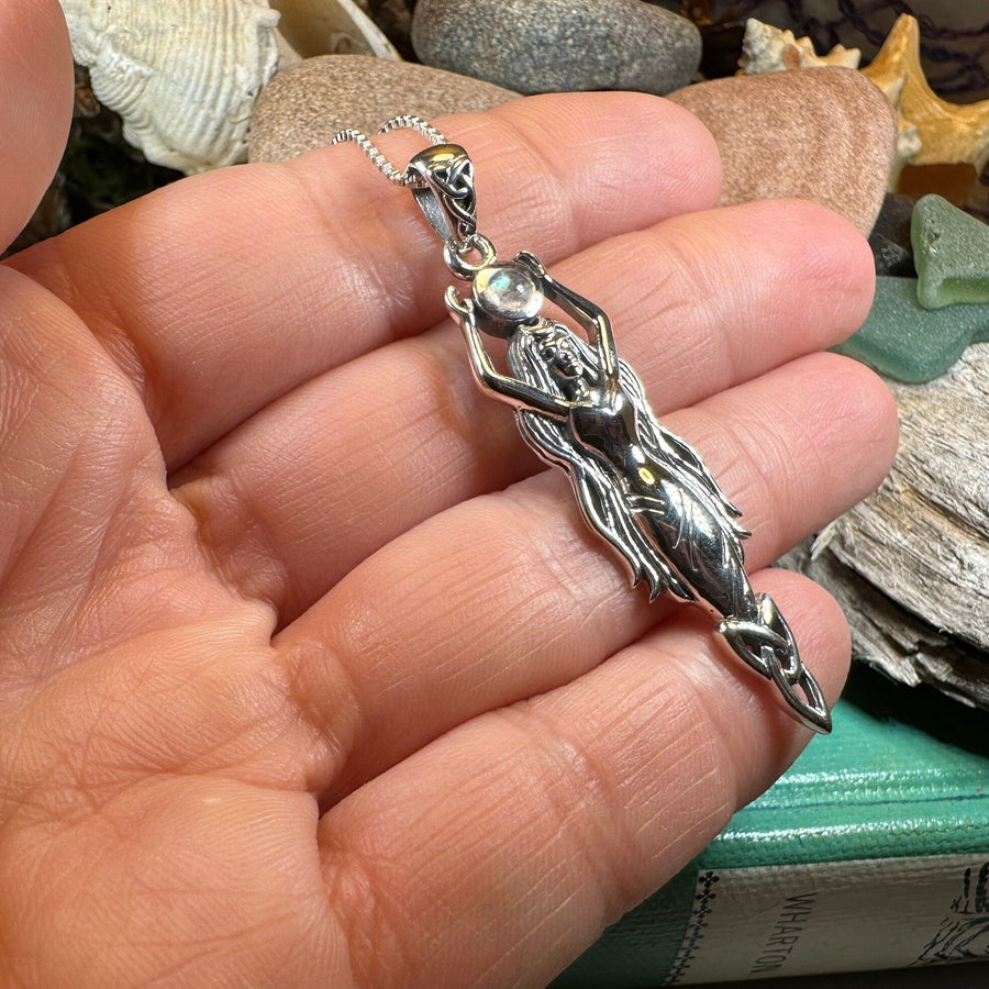 Goddess Necklace, Danu Pendant, Celtic Jewelry, Anniversary Gift, Celestial Jewelry, Amethyst Necklace, Irish Jewelry, Mom Gift, Wife Gift