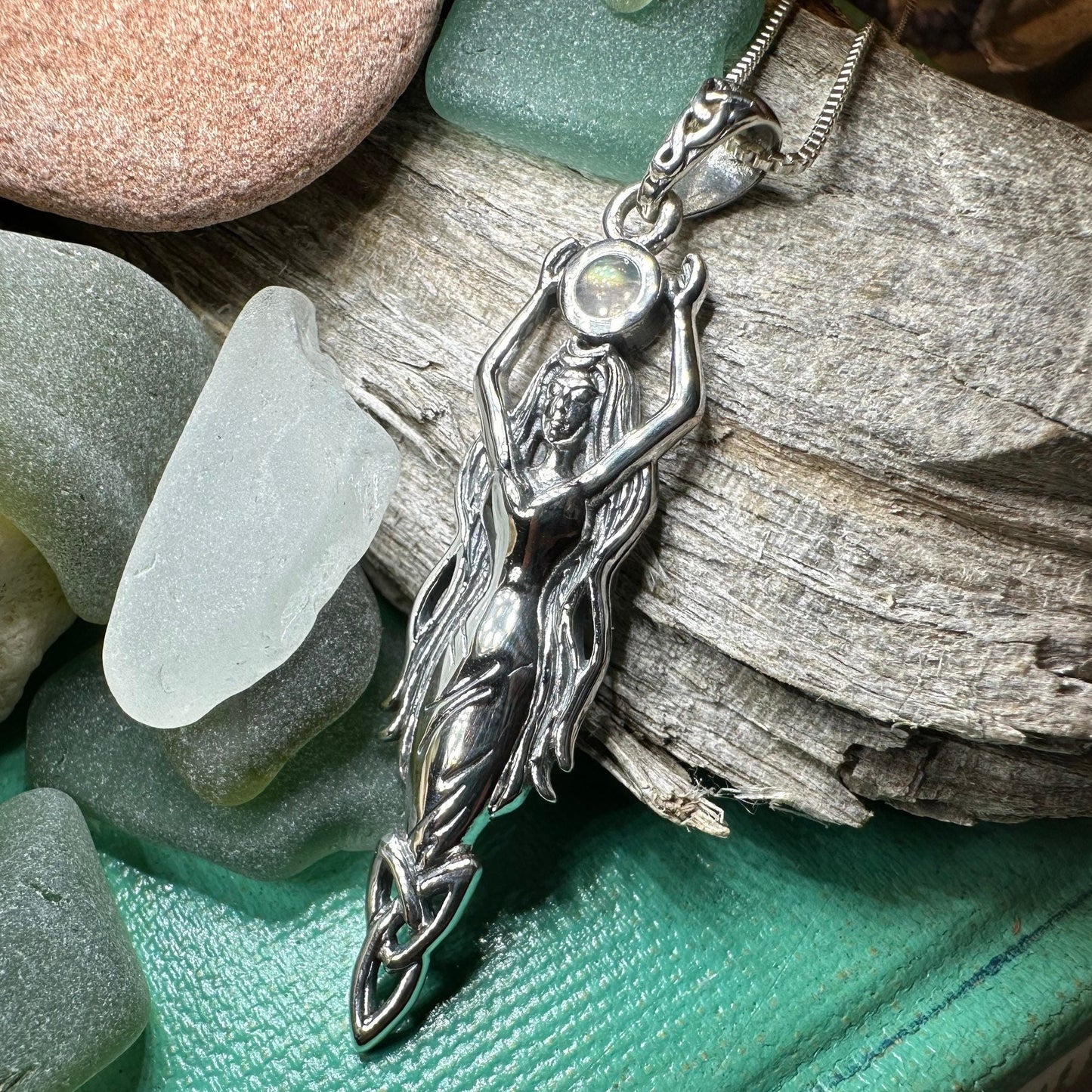 Goddess Necklace, Danu Pendant, Celtic Jewelry, Anniversary Gift, Celestial Jewelry, Amethyst Necklace, Irish Jewelry, Mom Gift, Wife Gift