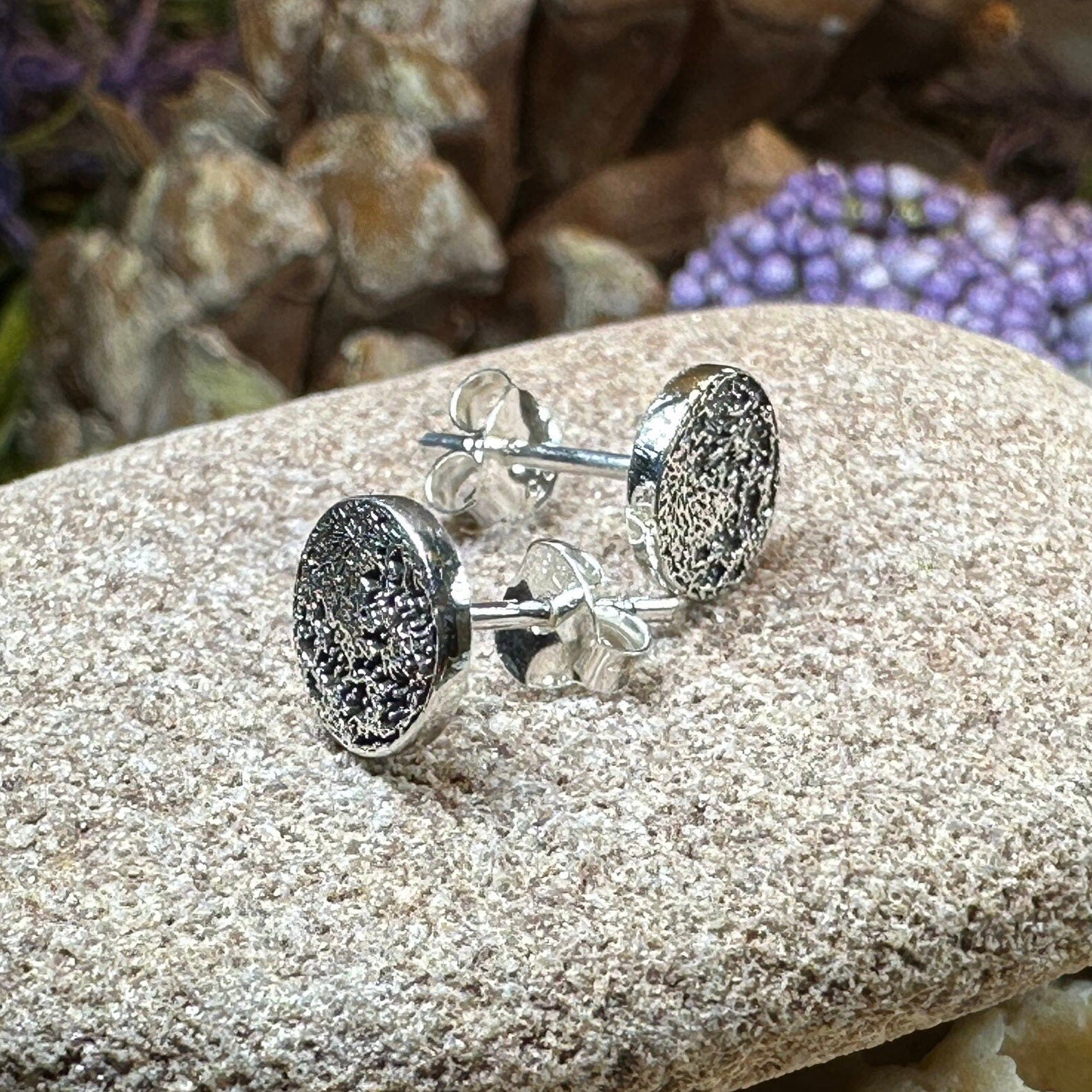 Moon Earrings, Realistic Moon Stud Earrings, Celestial Jewelry, Nature Jewelry, Full Moon Post Earrings, Silver Earrings, Astrology Lover