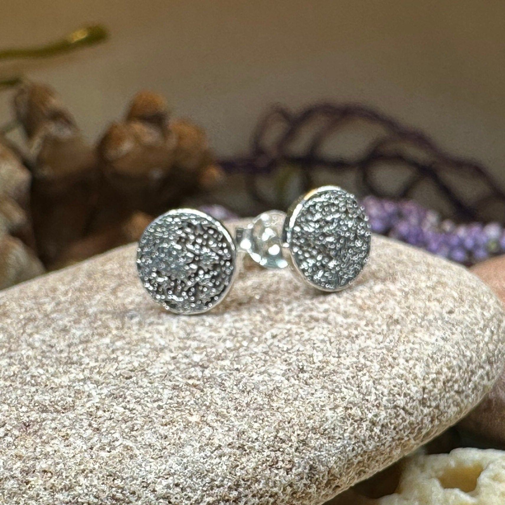 Moon Earrings, Realistic Moon Stud Earrings, Celestial Jewelry, Nature Jewelry, Full Moon Post Earrings, Silver Earrings, Astrology Lover