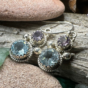 Amethyst Romance Earrings, Celtic Jewelry, Dangle Earrings, Goddess Jewelry, Boho Gift, Anniversary Gift, Silver Mom Gift, Purple Jewelry