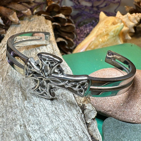 Load image into Gallery viewer, Celtic Cross Bracelet, Celtic Jewelry, Irish Jewelry, Scottish Jewelry, Cuff Bracelet, Anniversary Gift, Norse Jewelry, Ireland Gift
