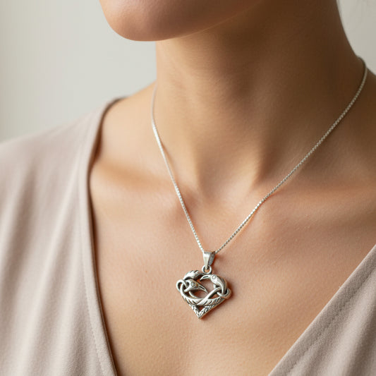 Raven Necklace, Celtic Jewelry, Celtic Knot Jewelry, Crow Pendant, Bird Jewelry, Pagan Jewelry, Wiccan Jewelry, Trinity Knot Jewelry