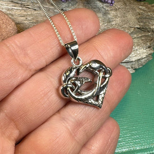 Raven Necklace, Celtic Jewelry, Celtic Knot Jewelry, Crow Pendant, Bird Jewelry, Pagan Jewelry, Wiccan Jewelry, Trinity Knot Jewelry