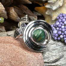 Load image into Gallery viewer, Celtic Ring, Scotland Ring, Adjustable Ring, Scottish Statement Ring, Norse Jewelry, Heathergem Gift, Graduation Gift, Anniversary Gift
