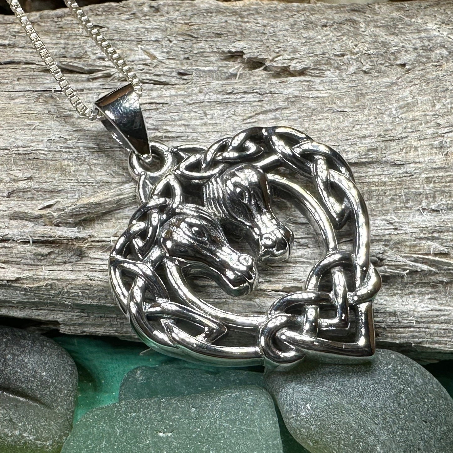 Ryna Celtic Horse Lover Necklace in Sterling Silver — view 9