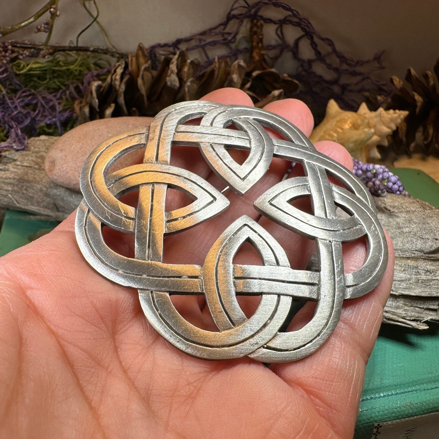 Celtic Knot Brooch, Celtic Pin, Tartan Pin, Wiccan Jewelry, Norse Jewelry, Pagan Jewelry, Ireland Pin, Scotland Jewelry, Viking Jewelry